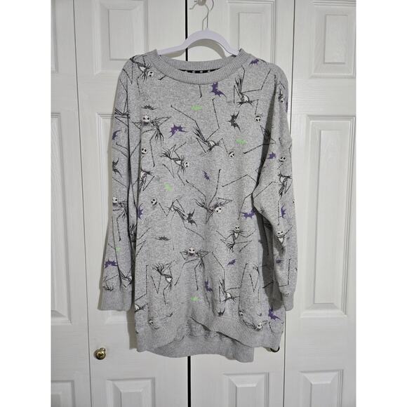 Disney Tim Burton nightmare before Christmas xl women's gray pajama top - Picture 1 of 9